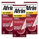 AFRIN No Drip Original Nasal Mist Triple Pack, Neumiren, hitro deluje dekongestiv za nos prezasedenost in Sinus tlaka, Odrasli in otroci 6 in starejši, .5 fl oz (Pack 3)