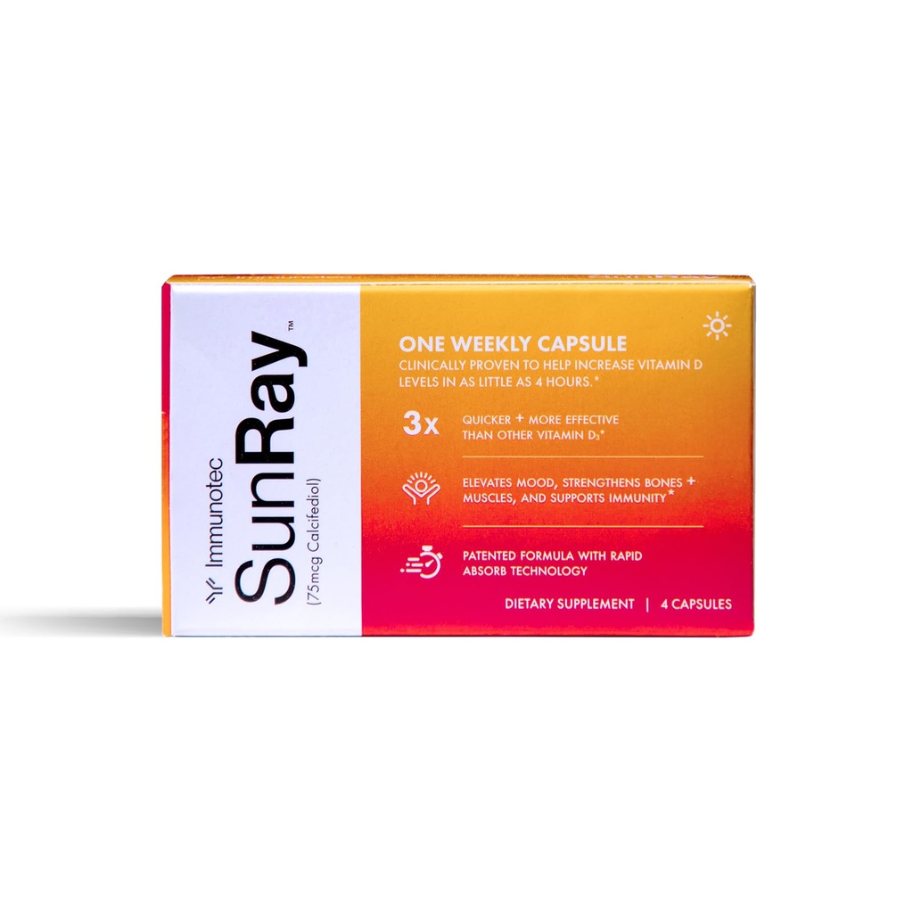 Imunotec Sunray – Calcifediol 75 μg – Napredna oblika vitamina D – enkrat na teden odmerek – superior absorpcija - hitro ukrepanje