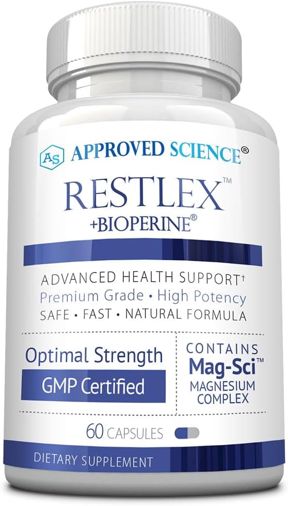 Odobreni Science Restlex - 420 mg Mešanica magnezijevega glicinata, L-teanin 200 mg - 60 kapsul