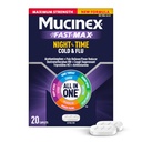 Mucinex nočni izmeni Cold & Flu, maksimalna moč močan multi-simptom nočni olajšava, 20 hitro izpust kape - bolečina Reliever / Fever Reducer, Cough Supressant, Antihistaminik