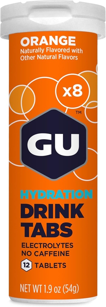 U Energy Hydration Elektrolitske tablete za pijačo, Izboljšana vzdržljivost Športni napitek za tek, Kolesarjenje, Triatlon, 8-Count (96 Servings), Orange