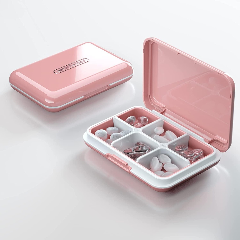 Vsak dan tablete Organizator, Tablete Box za Purse - Dtouayz potovalne tablete Primer, Vitamin dopolnilo in zdravila Dispenser vodoodporna 6 Compartment Medicine imetnik, Tedensko velike tablete vsebnik tablete