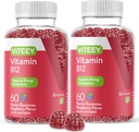 VITEEY Vitamin B12 Gummies - Kognitivna podpora in energetske Gummies - Vegan, želatina brezplačno, Gluten brezplačno - 60 Število