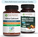 Pure Nutrition Ultra Calcium 1000mg in Cela hrana Mens Multivitamini 1500mg za zdrave kosti, sklepov in splošno Wellness. Ultra Calcium 90 Tabs + Mens Multivitamini 60 Tabs.