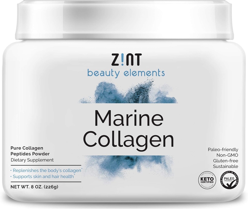 Hidroliziran Marine Collagen Powder (8 oz): Proti staranju Kolagen Peptides Beljakovine dopolnila iz Japonske - Nearomaden, Paleo Certified, Trajnostni, Ne GSO - Lepota, Koža, Las & Nails