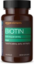 Elementi Vegan Biotin 5000 μg - Lasje, koža, nohti, 130 kapsul (4 mesečne zaloge) (Pakiranje se lahko razlikuje)