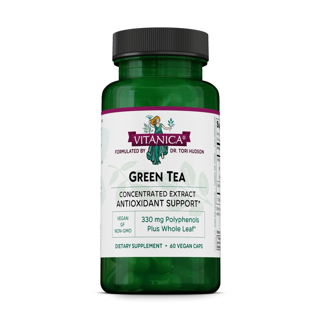 Vitanica Green Tea Extract dodatek 330mg, 45% EGCG, 98% Polifenoli in 80% Catehini, Energy Antioksidant in imunske podpore, Vegan, 60 kapsul