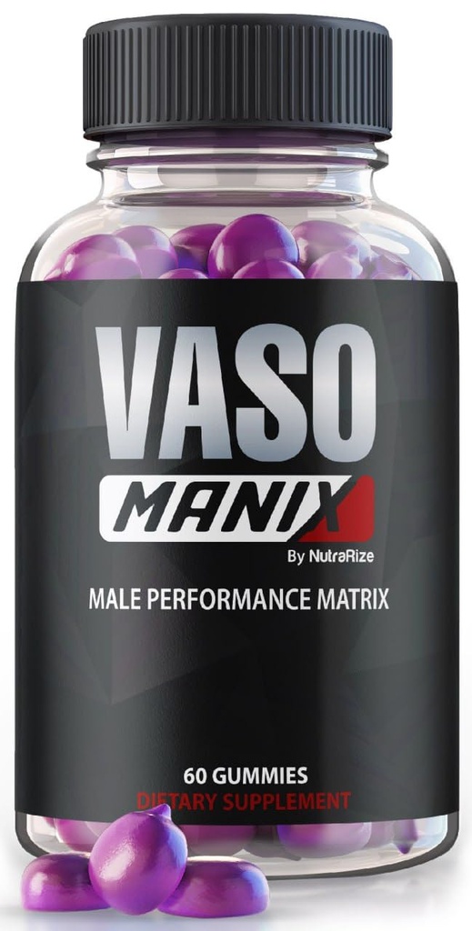 VasoManix Gummies, Vaso Manix Classic moški dodatek, Vse naravne formule za moške, Premium Gummy za podporo zmogljivosti, Zaupanje in splošno zdravje, Uradni pregledi (60 Gummies)