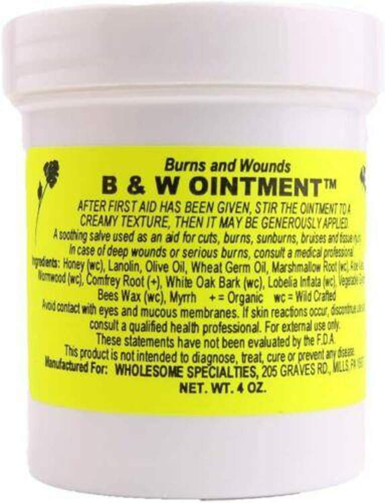 Konvalia Naturals B&W Mazilo - gorišče in rane mazilo - Amish Made Burn Salve - 100% naravna Burn Cream (Nova nalepka) - 4 oz