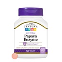 Žvečljiva Papaya Enzyme 21. stoletja (100 jih je), papaja in ananasove prebavne encime za zdravje drobovja, tropski okus, ne-GMO, gluten-free, brez dodane soli, umetne arome