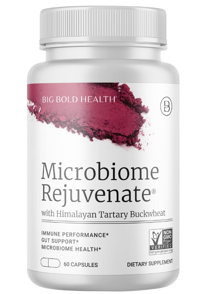 BIG ZELENO ZDRAVSTVENO mikrobiome Rejuvenat Prebiotik + Probiotik dodatek za Gut Health & Immune System S podporo Imunoaktivna himalajska Tartarna Ajda - Gluten-free (60 vegetarijanske kapsule)