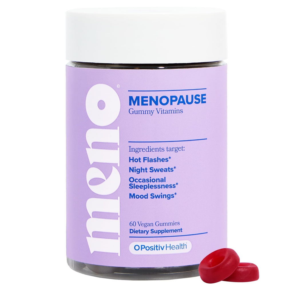 O Positiv MENO Gumies for Menopause, 30 Servings (Pack of 1) - Hormone-free dodatki za ženske s črnim Cohosh & Ashwagandha KSM-66 - pomaga Alleviate vroče bliskavice, nočno potenje, & Mood Swings