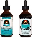 Vir Naturals Tekoči dodatki, Rastlinska odpornost in 2000 iu Vitamin D-3-4 oz steklenice