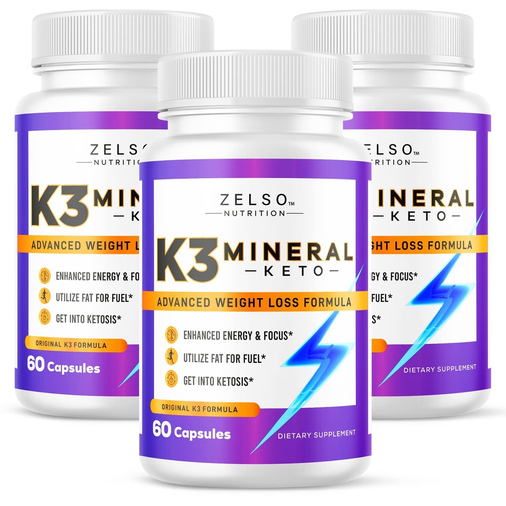 ZETALCE (3 pakiranja) K3 Mineralna izguba teže Tablete za ženske in moške, K3 Mineralne tablete - K3 Sol Mineralna, Vitamin + K3 Kapsule Dopolnilo za Keto Hujša izguba - 3 Meseci