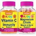 WellYeahe Vitamin C Otroci + Magnezijev Citrat Otroci, Gummies Bundle - odličen okus, Vitamin dopolnilo, Gluten brezplačno, GSO brezplačno, Žvečljivi Gummy