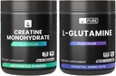 PURE POREKLA SESTAVINE L-glutamin & kreatin monohidrat v prahu paket, vaja in življenjski slog, dopolnilni praški