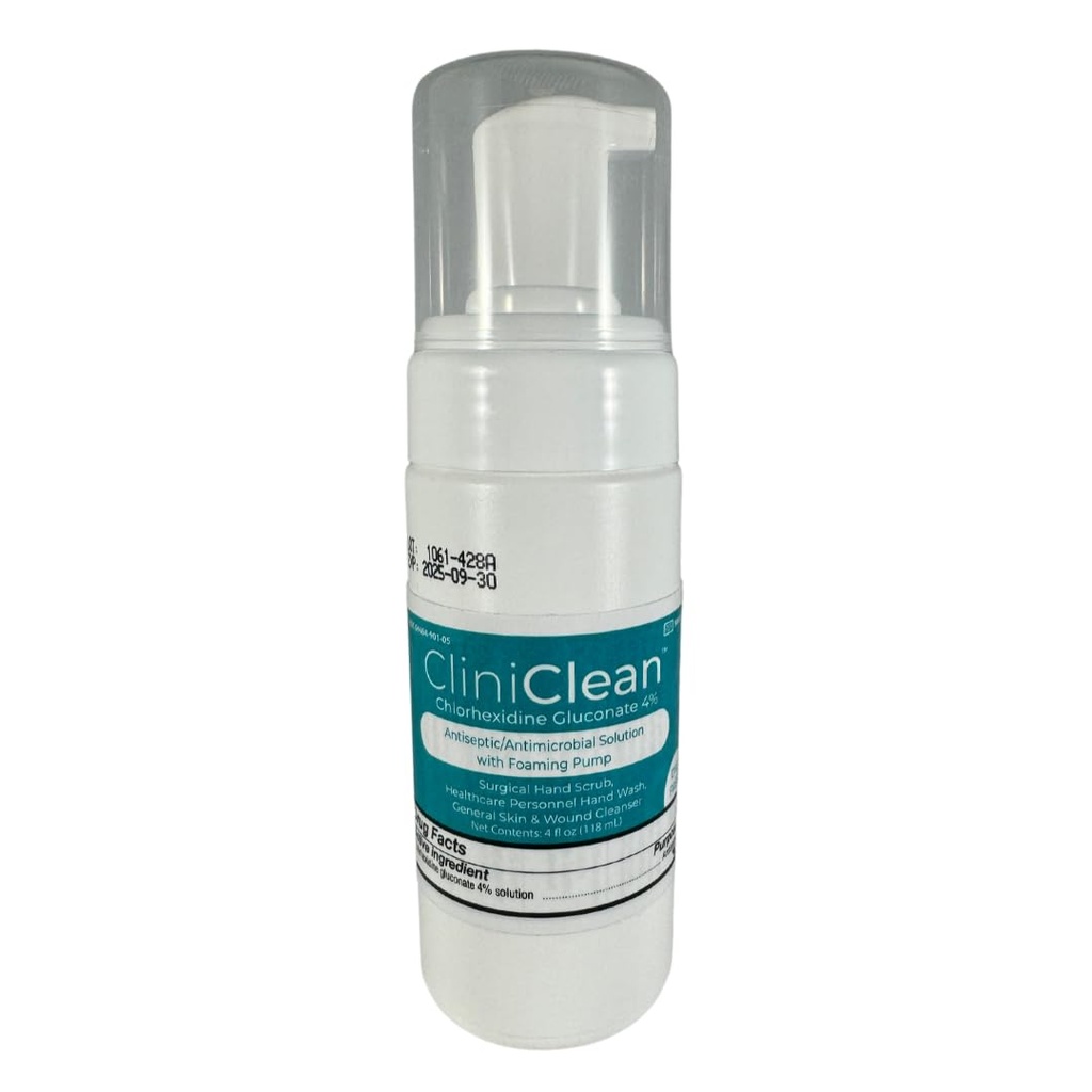 Vsestranska, antiseptična raztopina, ki vsebuje klorheksidin glukonat 4% (CHG), brez vonja, brez barve, priprava bolnika pred Opom, Personal Hand Wash, ročno čiščenje (4oz. pena-Pump) (1 steklenica)