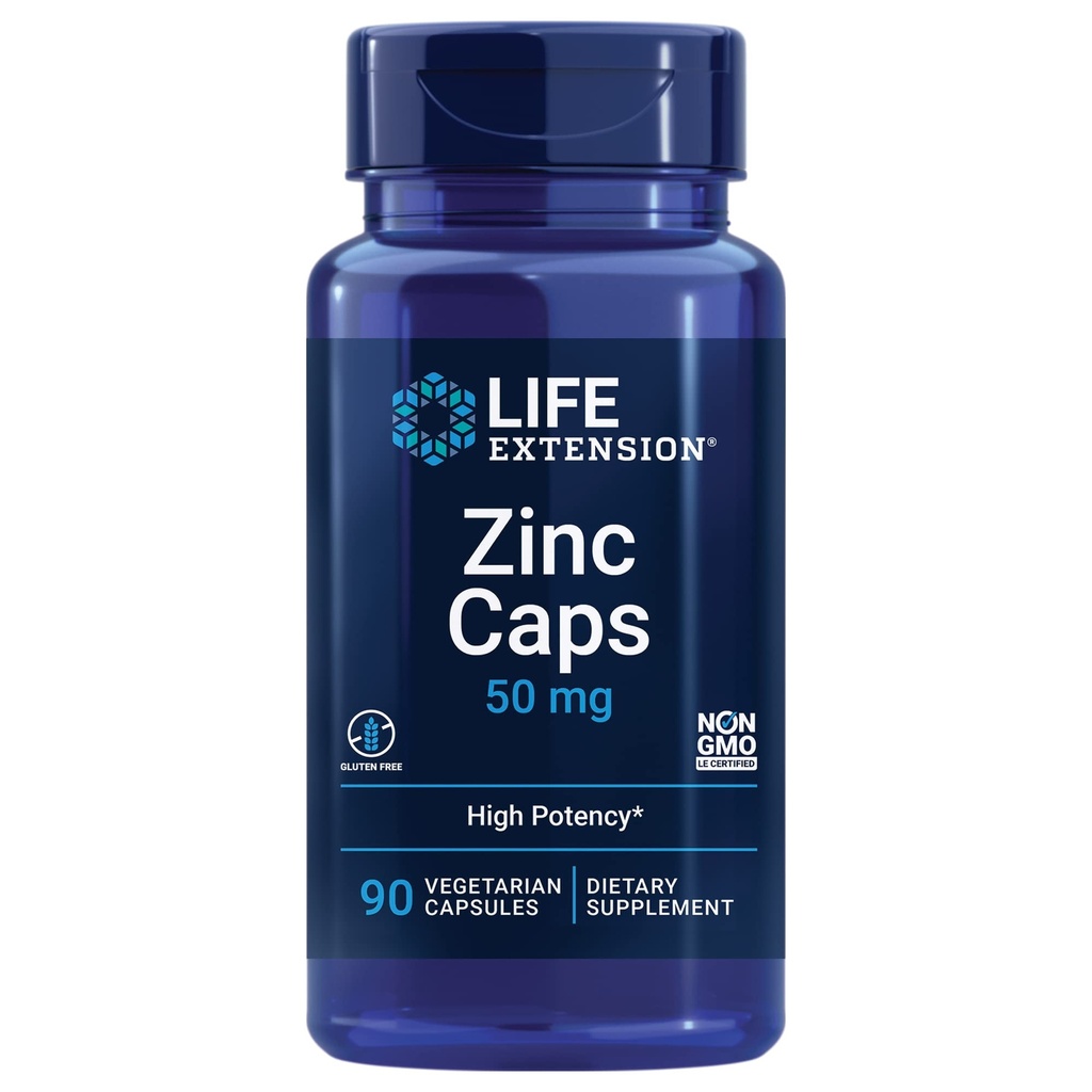 Life Extension One-Per-Day Multivitamin with Over 25 Vitamins, Minerals & Plant Extracts Plus Zinc Caps, Zinc 50 mg, 90 Vegetarian Capsules