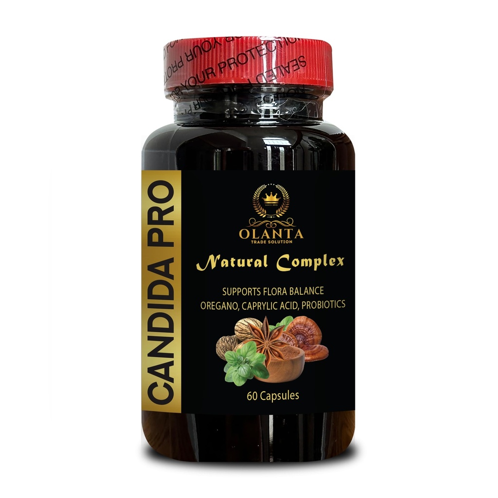 Candida PRO Complex - Reishi goba, črni orešček, črevesno zdravje in imunske podpore, Candida Complex, Candida Cleanse, Botanical Gut Podpora - 1 steklenica