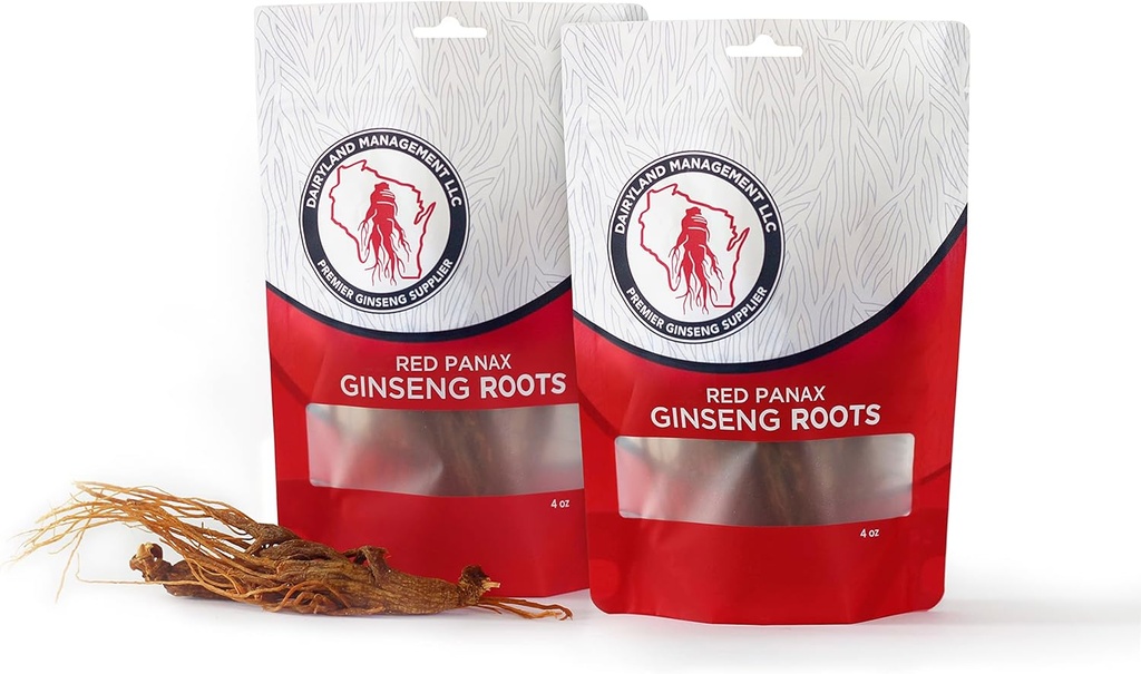 Mlekarna Management LLC Red Panax Ginseng Root - 8 oz Pack Korean Panax Ginseng Root - Verodostojni Panax Ginseng - Non-GMO, Gluten Free Ginseng Root - Uporaba Ginseng v juhi, čaj, Congee