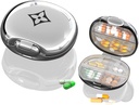 Organizator potovalnih tablet,Portable Pill Box,Vlaga dokaz tablete primeru, Dnevni majhne tablete vsebnik za zadrževanje vitaminov ribje olje, za Žepna ali Purse tablete Okrasna kovinska medicina Organizator