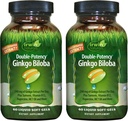 Irwin Naturals Dvojni potenci Ginkgo Biloba – 60 tekočih mehkih gelov – Brain, Focus & Circulation Podpora - 2 paket