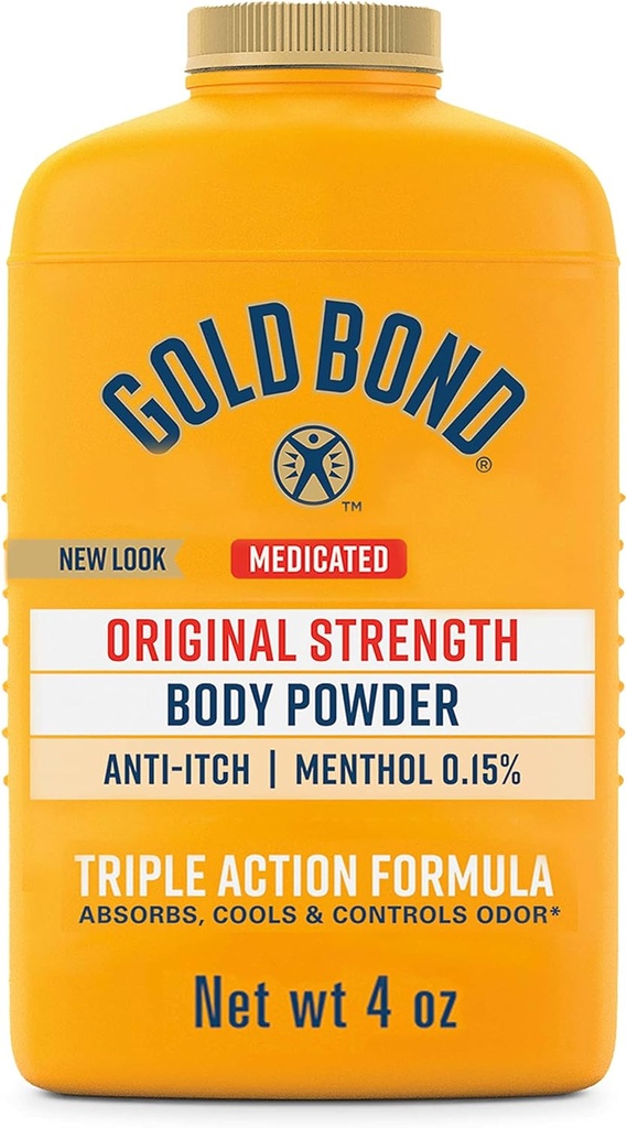 Gold Bond Medicated Original moč telo prašek, 4 oz., Slac-free, Anti-srbenje, Absorbcije in hladila