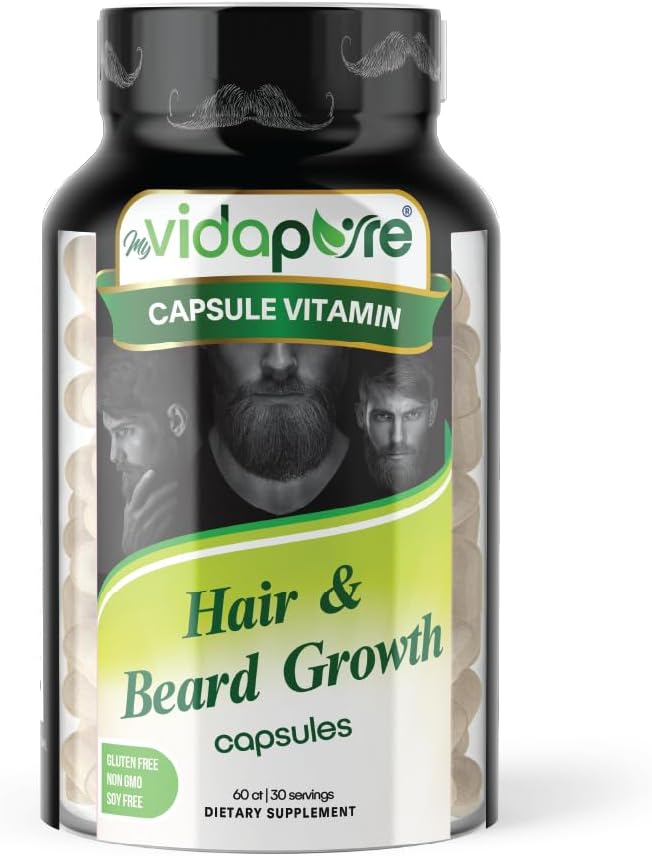 MYVIDAPURE Bradavičasta rast + moške kože in nohti – 5000mcg Biotin – vitamin C, D & B-kompleks – hidrolizirane kapsule Colagen Veggie – ne-GMO – Gluten-free
