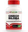 Vse življenje Ginkgo Biloba Kapsule - Zeliščni dodatek - 60 Veggie Kapsule 450mg.