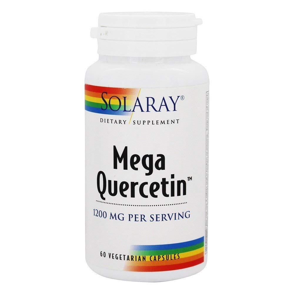 Solaray Mega Quercetin, Zdravi Sinus & Imunska podpora & AMPK Activator, Rutin, Hesperidin & Bromelain, 60 VegCaps