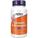 NOW Foods Supplements, Kurkuma in Bromelain (standardizirani kurkuma ekstrakt) z Bromelainom 2400 GDU/g, 90 Veg kapsule