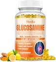 Glukozamin Chondroitin MSM Gumies 1500mg - dodatek za skupno podporo s kurkom, Boswellia, vitamin D3, hialuronska kislina, antioksidant, Imunska podpora za odrasle, moške in ženske Vegan, 60 Gumies