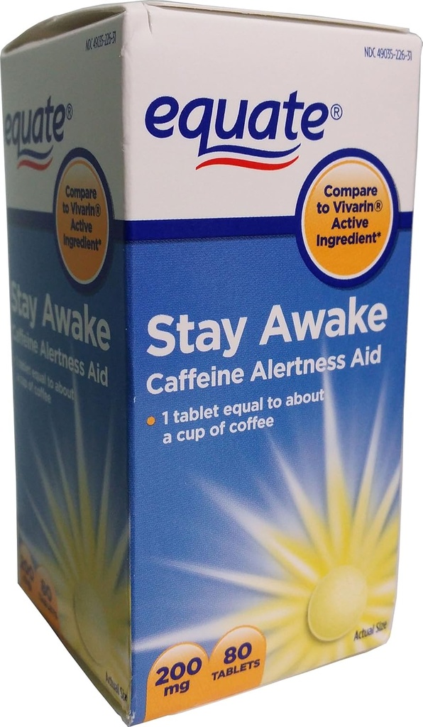 Equate Stay Awake Caffeine Alert, 80 tablet, 200 mg