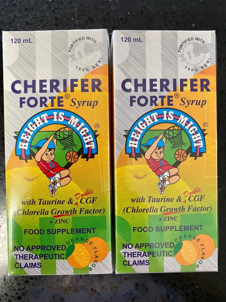 CHERIFER Forte Syrup w/Taurin & Dvojni klorella rastni faktor + cink 120ml (paket 2 steklenici)