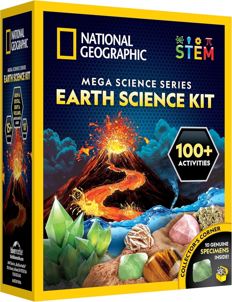 National Geographic STEM Science Kit - 15+ Eksperimenti, kristalno rast, Vulkanski komplet, Dig Kits & Gemstones za otroke - Ekskluzivno
