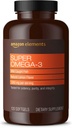 Elementi Super Omega-3, EPA & DHA Omega-3 maščobne kisline (1280 mg na serviranje, 2 softgels), naravna limonina aroma, 120 Število (Pakiranje se lahko razlikuje)