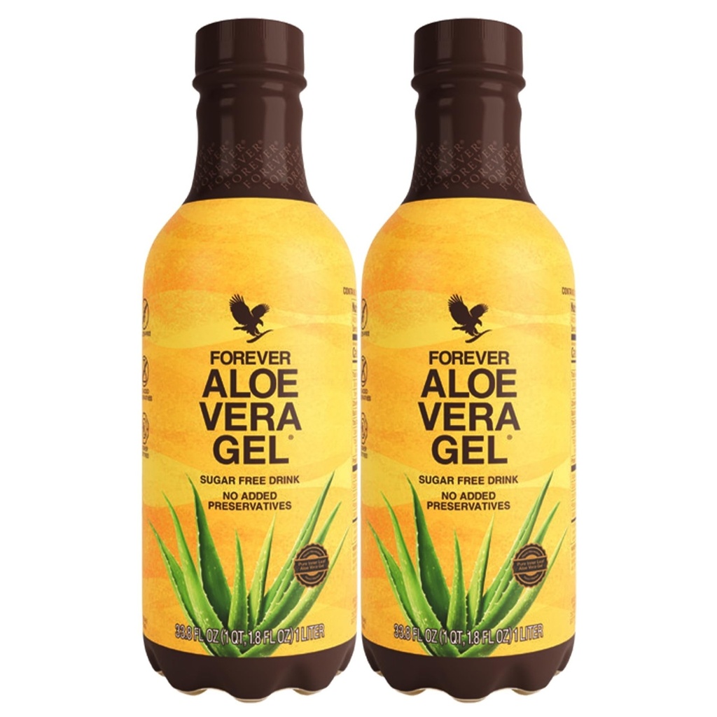 Večno življenje - Forever Aloe Vera Gel - 99,7% Pure Inner Leaf Aloe Vera Juice - Conservative-free - 33,8 fl oz (Pack of 2)