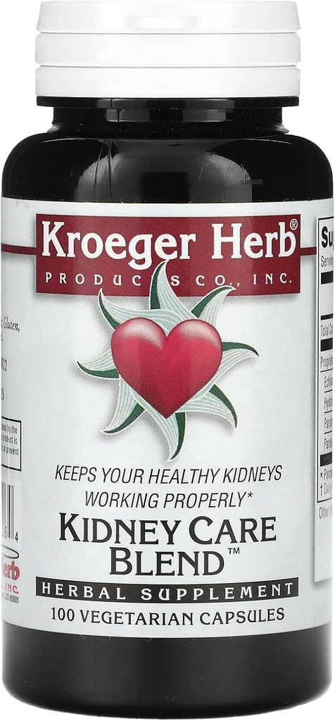 Kroeger Herb Ledvična nega Mešanica vegetarijanskih kapsul, 100 Štetje