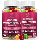 Kreatin Monohidrat Gumiji - 5g za moške in ženske, 160 Count in Kreatin Žvečljivi dodatki za mišice, moč mišic, energijo in mišice graditelj, sladkor brez, vegan
