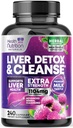 Nežna jetrna čistila Detox in popravila Formula - Napredno Jetrna podpora dodatek s Silymarin Milk Thistle, Dandelion Root, Artichoke Extract, Kurkuma, Choline, & Pese - 240 Veggie kapsule