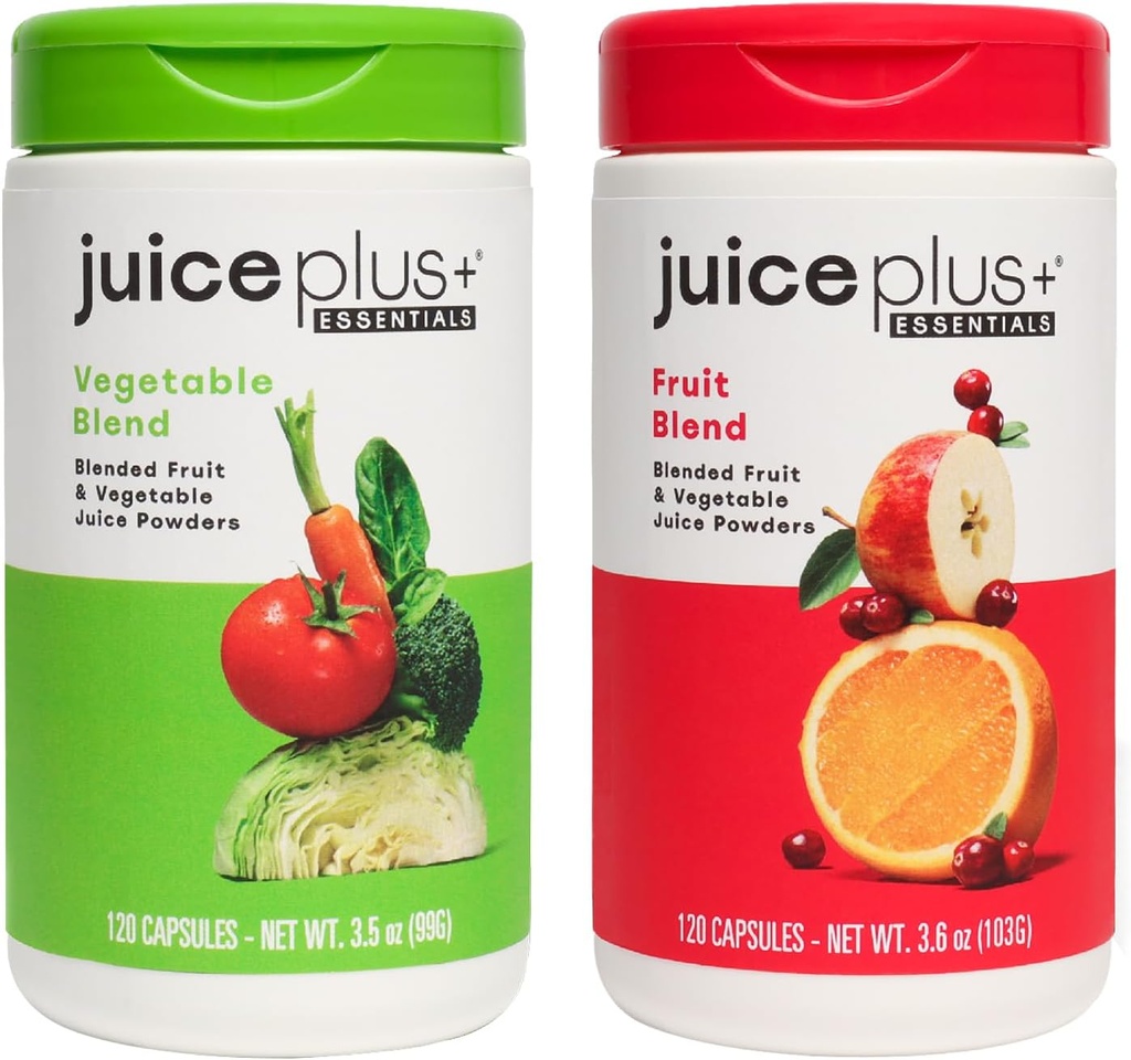 JuicePlus+ Sadna in zelenjavna mešanica: za trdno prehransko fundacijo - Poživi zdravje družine z 20 Sadje in zelenjavo Plus rastlin Hranila - Predpakirani 2 steklenici (60 obroki sadja, 60 od Veg)