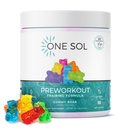 One Sol Pre-World za ženske, Izboljšana črpalka in fokus, Brez Jitters ali Crash, naravne sestavine, 100% Vegan, Gluten Free & Soy Free, (Gummy Bear)