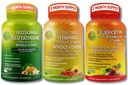 DOPOLNILNI STUDIO Visoka absorpcija Antioksidant & Imunska podpora paket – liposomski vitamin C 1500mg + glutation 500mg + Quercetin z bromelainom, cinkom in celotno živilsko mešanico – veganske, ne-GMO kapsule