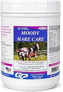 SU-PER Moody Mare Care prašek - zeliščna mešanica za uravnoteženo dispozicijo in normalno vedenje pri konjih - 2,5 lbs (2 paketa)