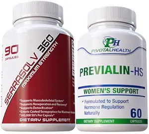 Serrraolv 360: Dodatna moč fibriod paket - Raztapljanje fibroidov Hitro (Serrasolv 360 90 Cap & Previalin 60 Cap) Prav tako pomaga pri napihovanju, neugodju in uravnoteženju hormonov
