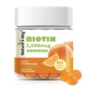 Narava je ključni Biotin Gummies z vitaminom C in E, Podpora las nohti rast in lepa koža za ženske moške in otroke, Vegan, Orange Flavors 60 Count