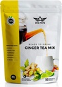 ingver limonin čaj v prahu – osvežilna mešanica s sladkim korenom, kurkuma, brezkofeinski zeleni čaj, vitamin C – brez kofeina, vegan, gumijasti detoks čaj – 50 postrežbe