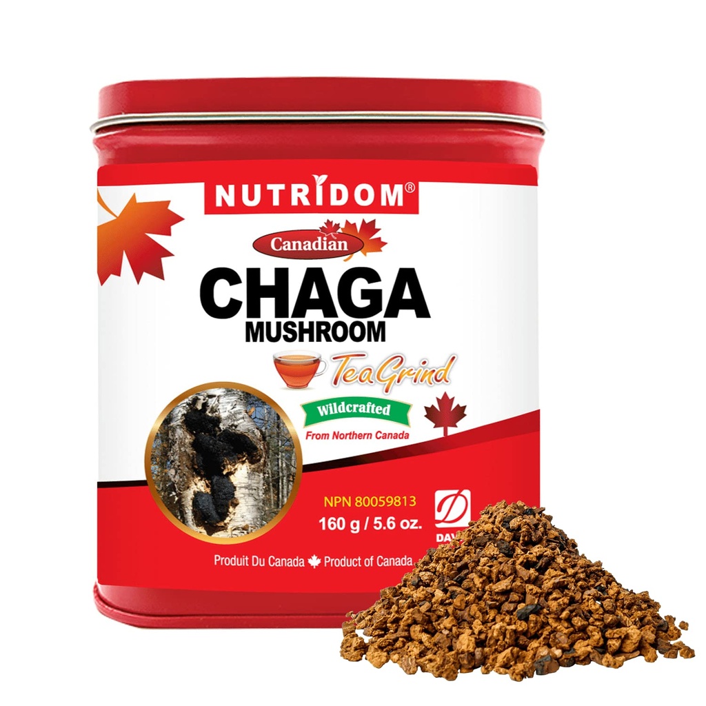 Nutridom kanadska čaga gobja čaga čajna grinda, pebbles, prostoživeče, ročno obrabljene, 160 g