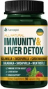 Jamajška Sarsaparilla Root Immunity & Jetra Detox Čistite kapsule, Skin Health & Immune Support Supplement with Kalawalla Milk Thistle. Zarzaparrilla y Cardo Mariano para el Higado Graso. 90 Caps