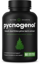 NutraChamps Pycnogenol Fresh Maritime Pine Bark Extract, Premium Circulation Complex, pretok krvi, proizvodnja dušikovega oksida, Superior Absorpcija, Rezultati z izvlečekom črnega popra, 60 kapsul